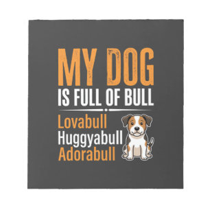 Lustiger Hund voller Stier-Design Notizblock