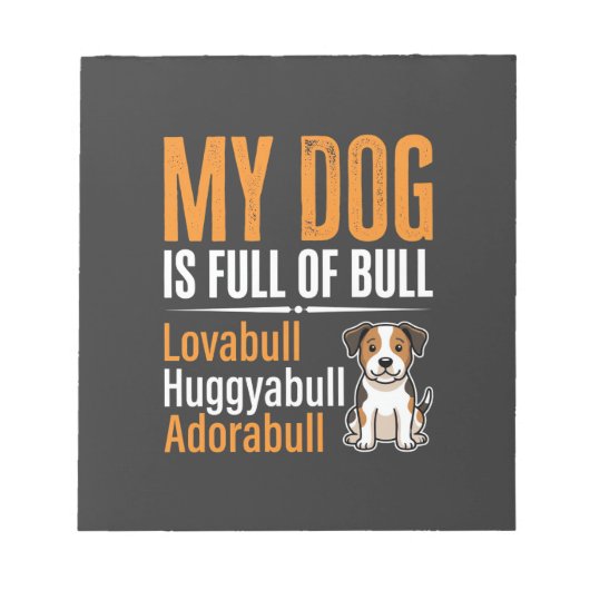 Lustiger Hund voller Stier-Design Notizblock (Vorderseite)