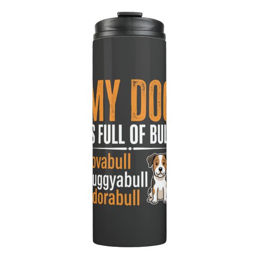 Lustiger Hund voller Stier-Design Thermosbecher (Vorderseite)