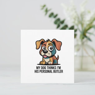 Lustiger Hunde-Butler-Cartoon-Spruch Feiertagskarte