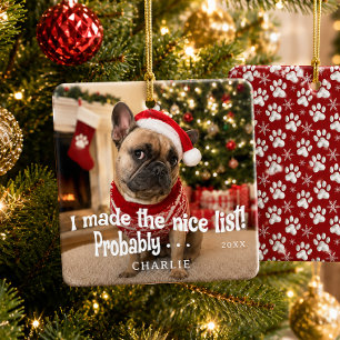 Lustiger Hunde-Foto Keramikornament