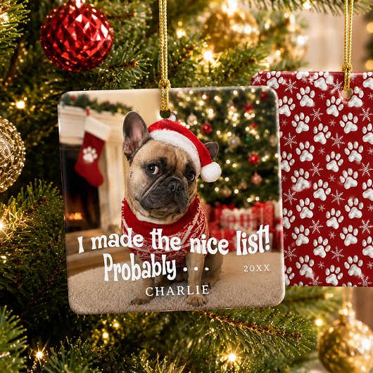Lustiger Hunde-Foto Keramikornament