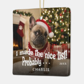 Lustiger Hunde-Foto Keramikornament (Links)