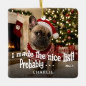 Lustiger Hunde-Foto Keramikornament (Vorderseite)