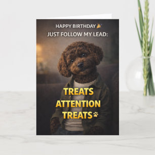 Lustiger Hunde-Geburtstagskarten-Treats-Aufmerksam Karte