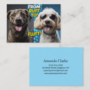 Lustiger Hunde-Grooming Von Struppig zu Fluffig！Ka Visitenkarte