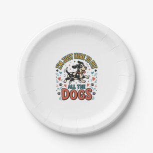 Lustiger Hunde-Liebhaber Vintage-Haustier Alle Hun Pappteller