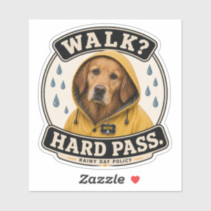 Lustiger Hunde-Regentag-Aufkleber Gassi gehen? L Aufkleber