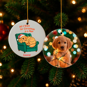 Lustiger Hunde-Weihnachts-Schmuck – Benutzerdefini Keramik Ornament