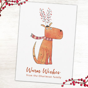 Lustiger Hunde-Weihnachtsmann-Urlaubskarte Feiertagskarte
