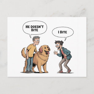 Lustiger Hunde-Zitat-Cartoon Ich Beiße Humor Postkarte