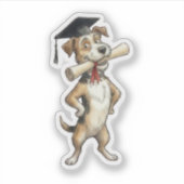 Lustiger Hundeabschluss Aufkleber (Vorderseite)