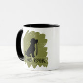 Lustiger Hundeausführer Tasse (Vorderseite Links)