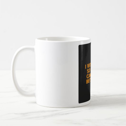 Lustiger Hundebesitzer-Becher - Ich arbeite hart, Kaffeetasse (Links)