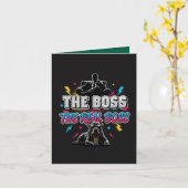 Lustiger Hundebesitzer "Der wahre Boss" Pitbull De Karte (Gelbe Blume)