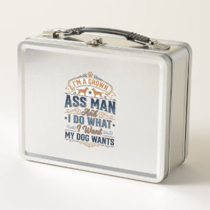 Lustiger Hundebesitzer-Zitat Vintage-Vektordesign_ Metall Brotdose