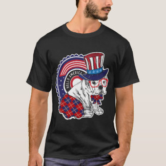 Lustiger Hundecharakter mit Onkel Sams Hut sagt Ha T-Shirt