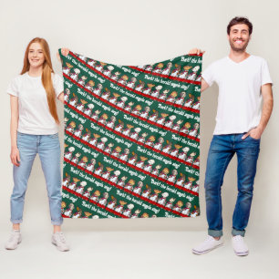 Lustiger Hundechor Bellt! Weihnachtslied Wortspiel Fleecedecke