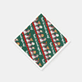 Lustiger Hundechor Bellt! Weihnachtslied Wortspiel Serviette (Ecke)