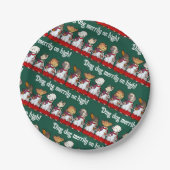 Lustiger Hundechor Ding Dog Weihnachtslied Wortspi Pappteller (Vorderseite)