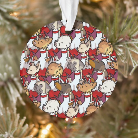 Lustiger Hundechor Weihnachtslied Sänger Cartoon Ornament (Baum)