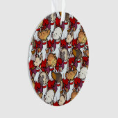 Lustiger Hundechor Weihnachtslied Sänger Cartoon Ornament (Vorderseite)