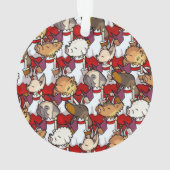 Lustiger Hundechor Weihnachtslied Sänger Cartoon Ornament (Rückseite)