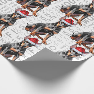 Lustiger Hundeliebhaber Dobermann Pinscher in eine Geschenkpapier