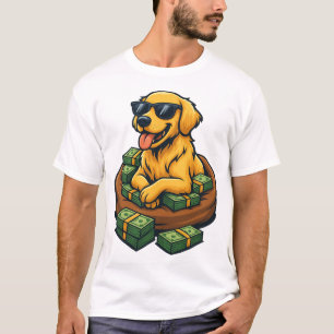 Lustiger Hundeliebhaber Golden Retriever Geldstape T-Shirt