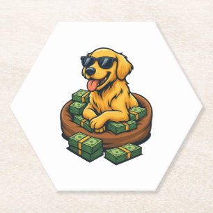 Lustiger Hundeliebhaber Golden Retriever Geldstape Untersetzer