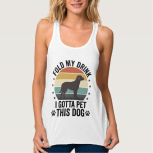 Lustiger Hundeliebhaber Vintage Falt Mein Getränk Tank Top