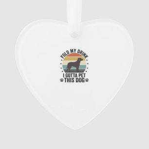 Lustiger Hundeliebhaber Vintage-Falte Mein Getränk Ornament