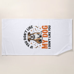 Lustiger Hundeliebhaber Vintage-Welpen-Zitat-Shirt Strandtuch