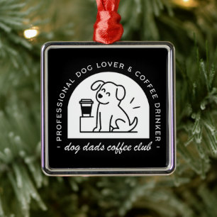 Lustiger Hundepapa-Club Kaffee-Liebhaber Retro-Hip Ornament Aus Metall