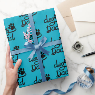 Lustiger Hundepfotenabdruck Hund Papa Geschenkpapier