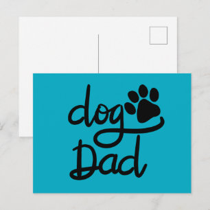 Lustiger Hundepfotenabdruck Hund Papa Postkarte