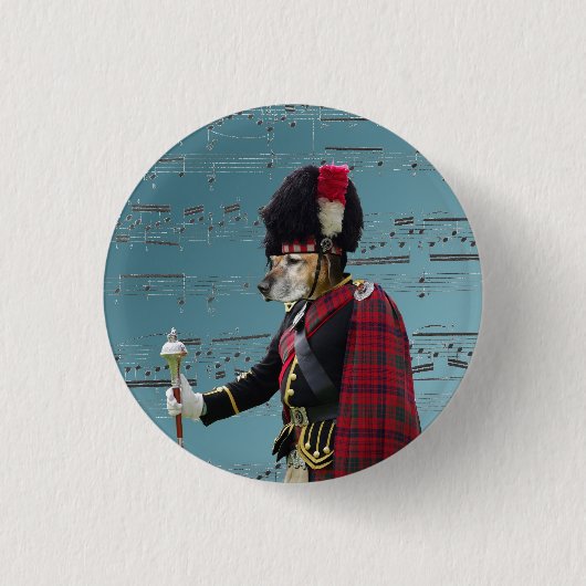 Lustiger Hunderohrmajor Button (Vorderseite)