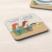 Lustiger Hundeströmender Wein beim Kacken nicht Getränkeuntersetzer (Linke Seite)