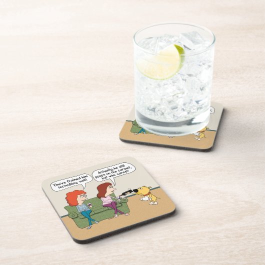 Lustiger Hundeströmender Wein beim Kacken nicht Getränkeuntersetzer (Rechte Seite)