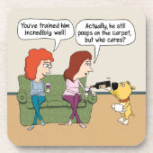 Lustiger Hundeströmender Wein beim Kacken nicht Getränkeuntersetzer (Vorderseite)