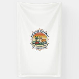 Lustiger Hundetag Auszeit Vintage Gravur Zitat T-S Banner