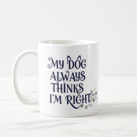 Lustiger Hundetext Kaffeetasse (Links)