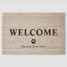 Lustiger Hundetürvorleger - Willkommen Der Hund wo