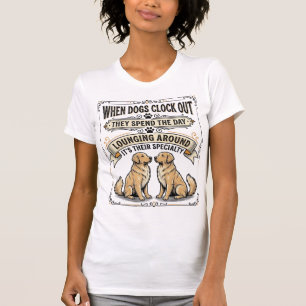 Lustiger Hundezitat Vintage Gravur Liegende Welpen T-Shirt
