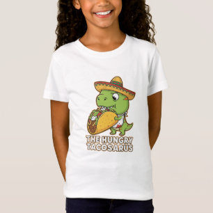 Lustiger hungriger Tacosaurus T-Rex Dinosaur frißt T-Shirt