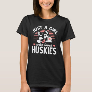 Lustiger Husky-Hund Liebhaber Frauen Mädchen Nur E T-Shirt