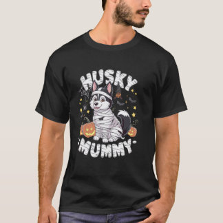 Lustiger Husky-Hundefreund Faules Halloween-Kostüm T-Shirt