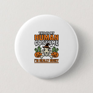 Lustiger Husky-Mensch-Kostüm Halloween-Hund-Shirt  Button