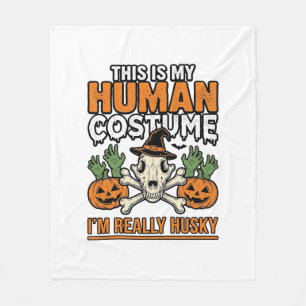 Lustiger Husky-Mensch-Kostüm Halloween-Hund-Shirt  Fleecedecke