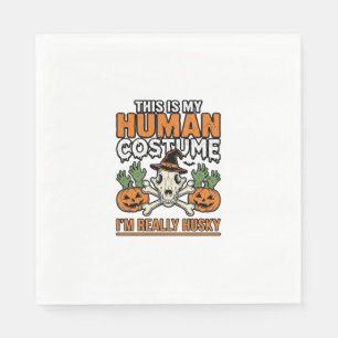 Lustiger Husky-Menschen-Kostüm Halloween-Hunde-Shi Serviette